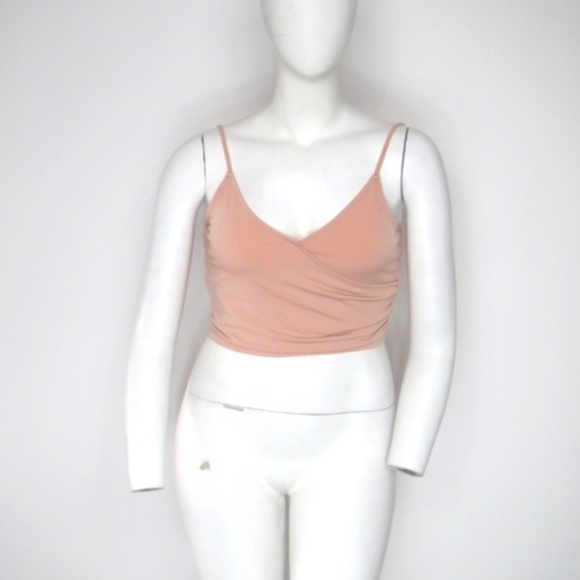 H&M cropped nude peach top size Large - Picture 1 of 4